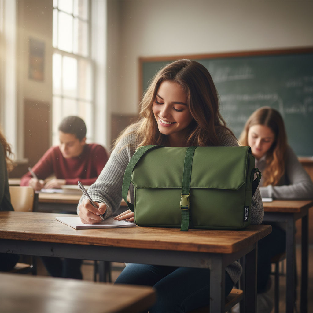 Green Unisex Laptop Messenger Bag for Eco-Friendly Style